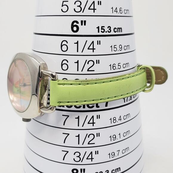 Disney Tinker Bell Silver Watch Green Band Women's Accessory - Picture 11 of 11